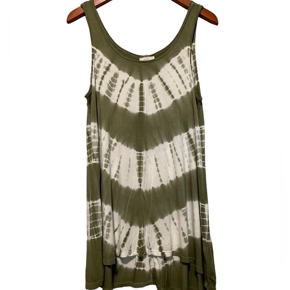 Cupio green tie dye sleeveless tank top